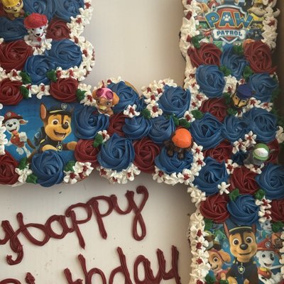Paw Patrol Cupcake Cake Number
