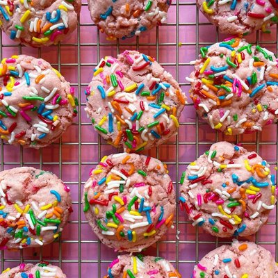 1oz Strawberry  Almond Sprinkle Cookie- One Dozen 