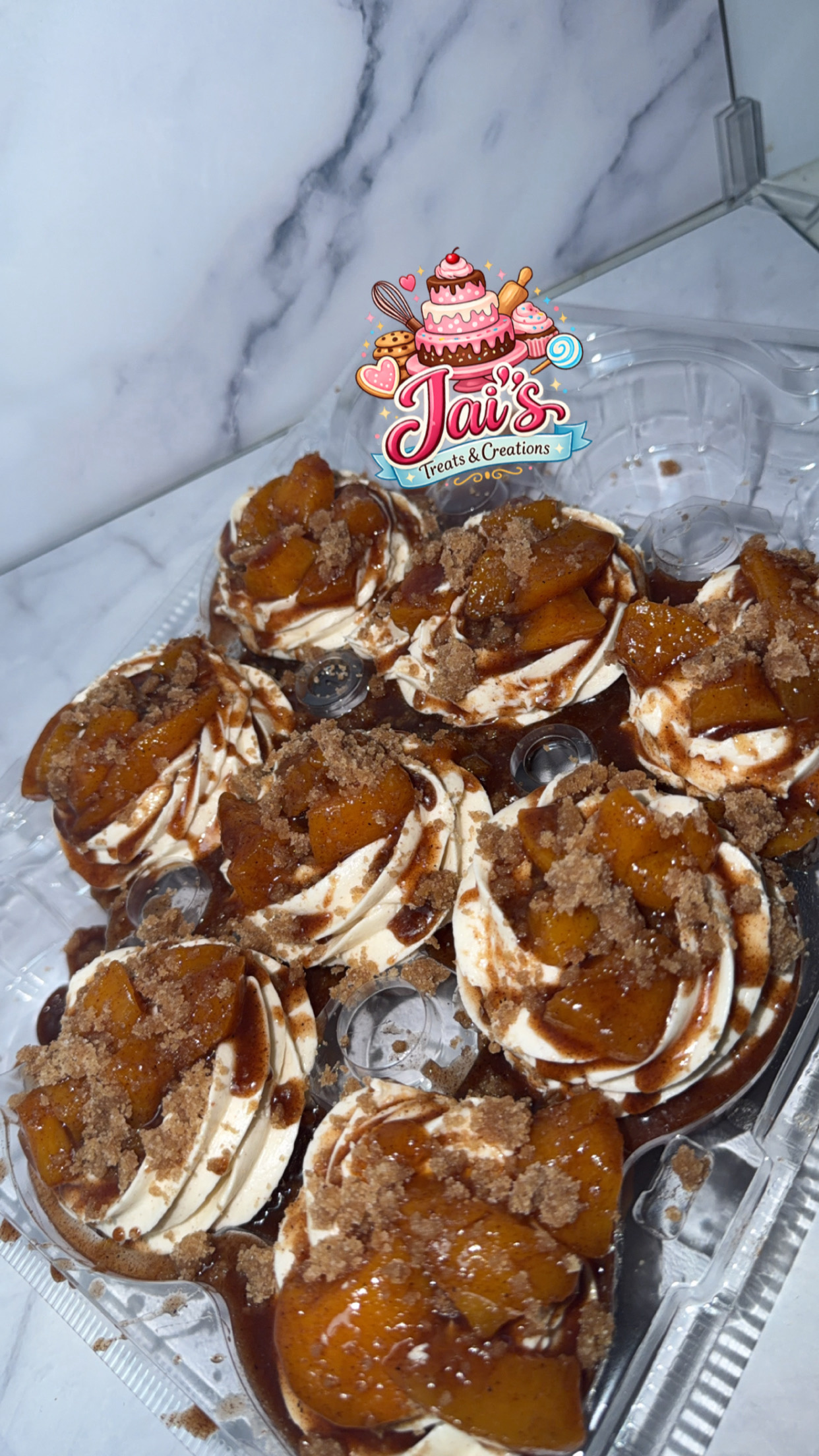 Peach Cobbler Cupcakes  12ct