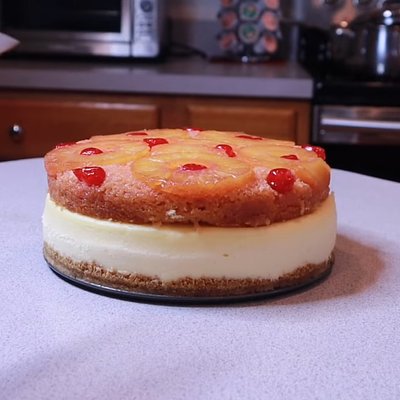 Pineapple upside down cake cheesecake