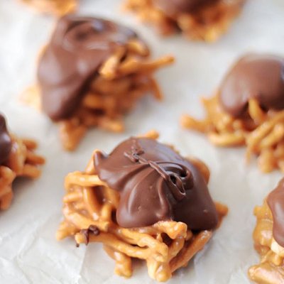 Chocolate Dipped Butterscotch Haystack Cookies Dozen