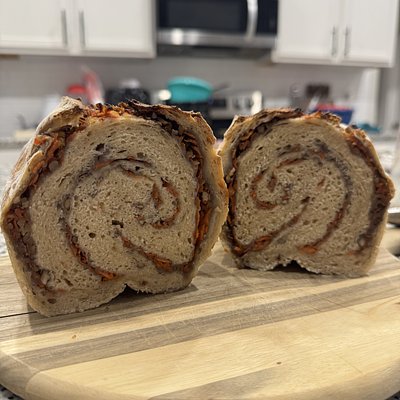 Carrot Cake Swirl Sourdough Loaf