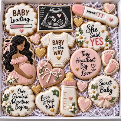 Pregnancy Announcement Cookie Design