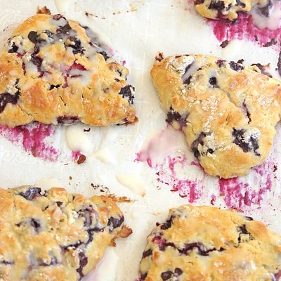 4 Pack Blueberry Goat Cheese Scones W Lemon Drizzle 