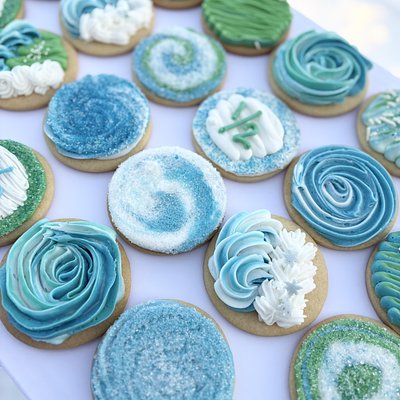 Round Buttercream Frosted Cookies