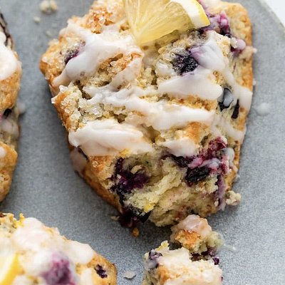 Glazed Lemon Blueberry Scones 8 Pack 