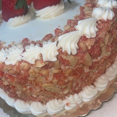 Strawberry Crunch Dessert Cake