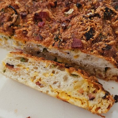Bacon Jalapeño Cheddar Sourdough Foccicia
