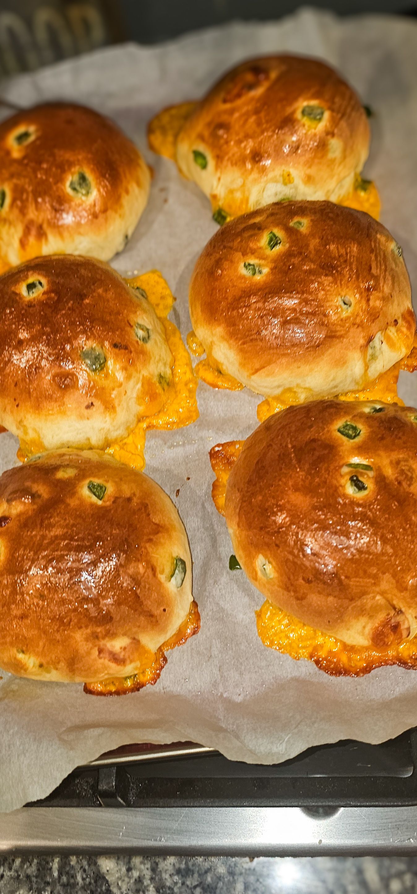 Sourdough Jalapeno & cheddar HAMBURGER BUNS