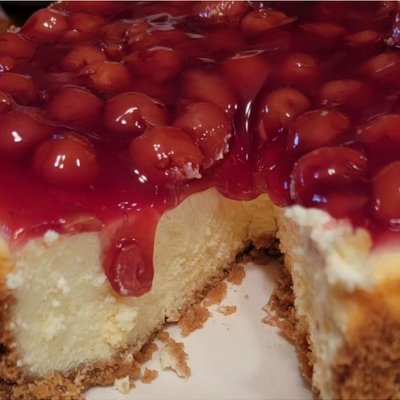 Cheesecake with cherry filling 9in