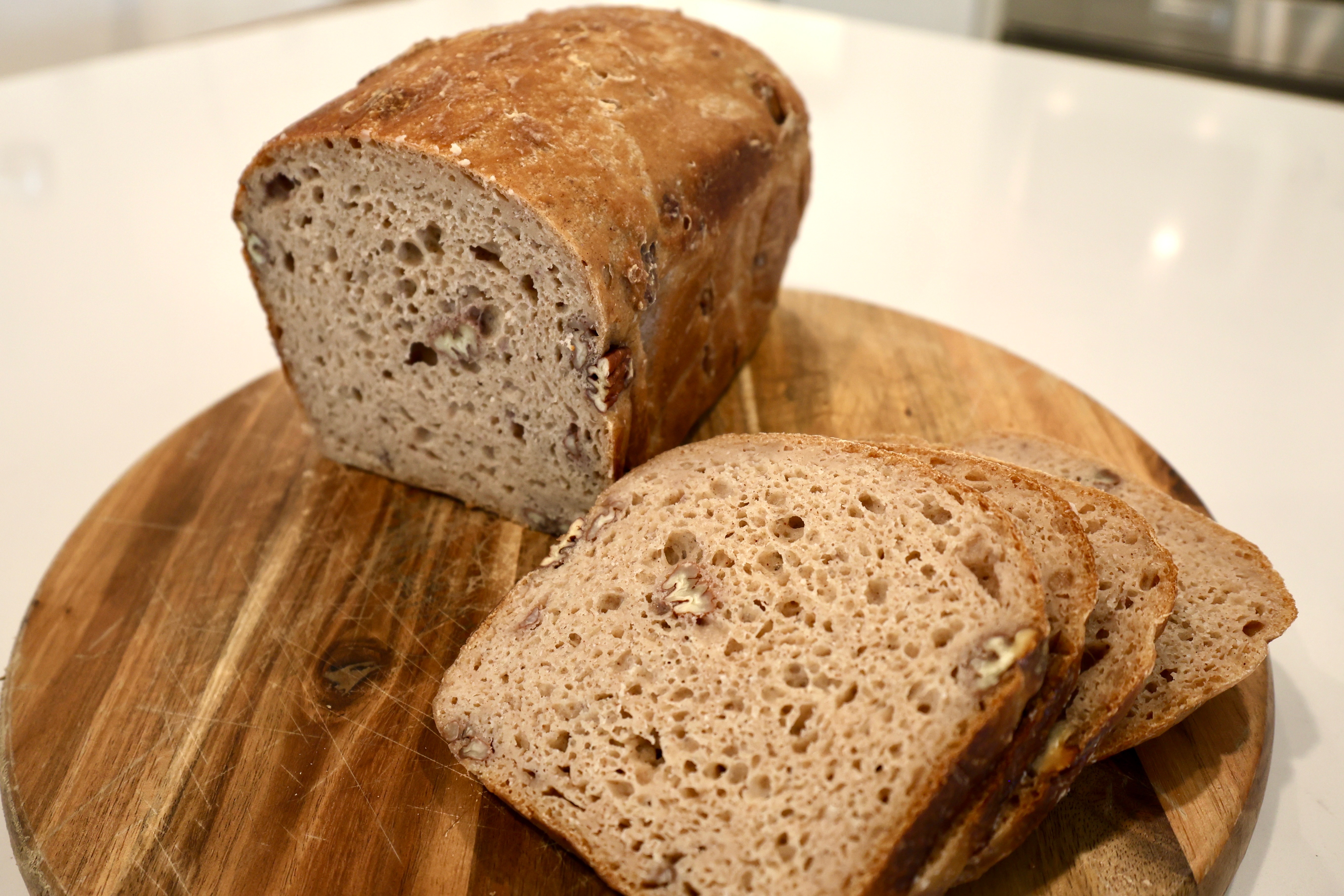 Gluten Free Maple Pecan Sourdough Loaf