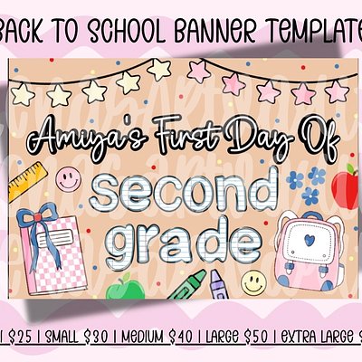 First Day Of Whimsical Back To School Painted Banner