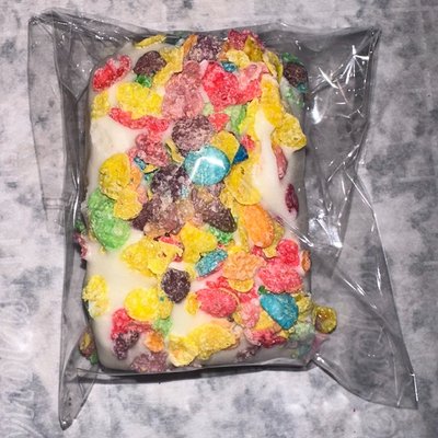 GF+Vegan Fruity pebbles snack cakes