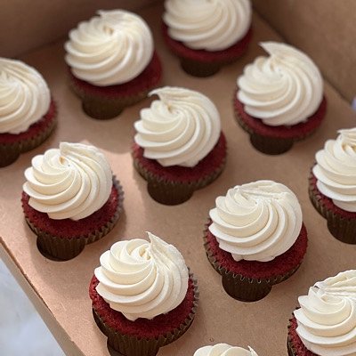 Dozen Classic Red Velvet Cupcakes + Signature Cream Cheese Buttercream