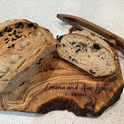 White Sourdough With Sliced Black Olives