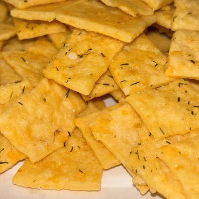 Pickle Flavored Sourdough Crackers