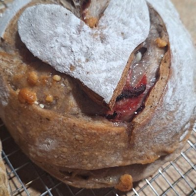 White Chocolate Strawberry Sourdough Boule 