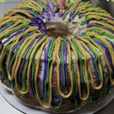 King Cake Flavored Bundt Cake Filled 