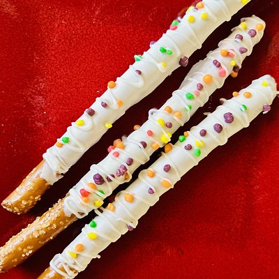 Dipped Pretzels With Nerd Candies  ONE DOZEN
