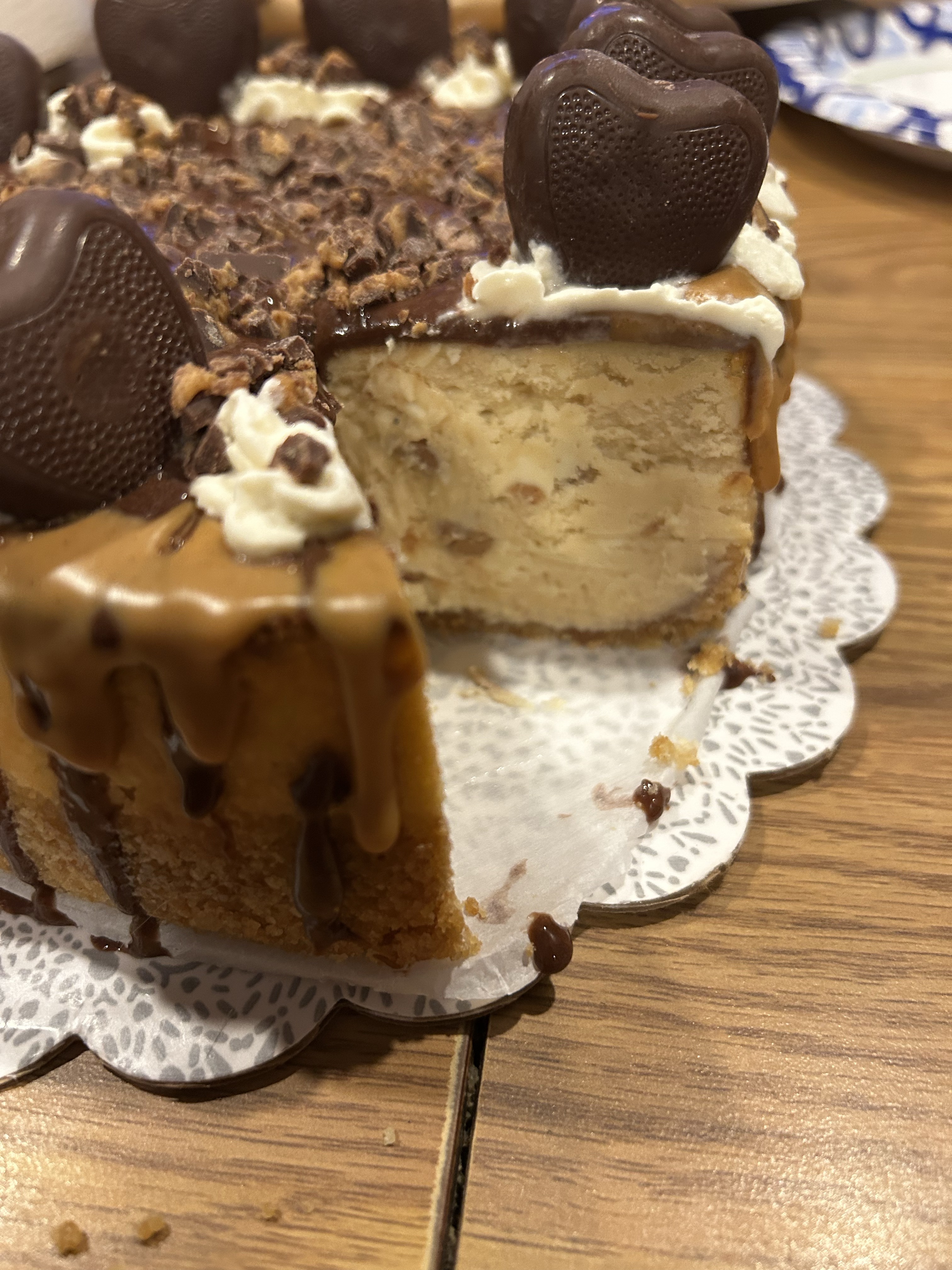 Valentine’s Heart Shaped Peanut Butter Cheesecake 