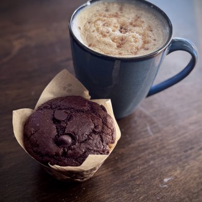 Double Chocolate Sourdough Muffins 