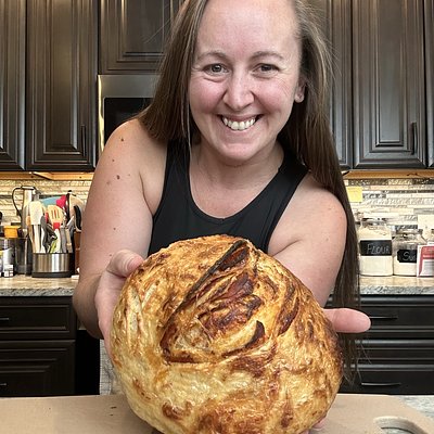 Cheesy Pepperoni Sourdough Boule