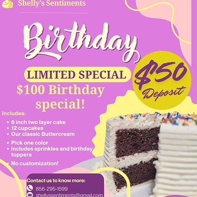 $100 Birthday Special (Please Read Description)