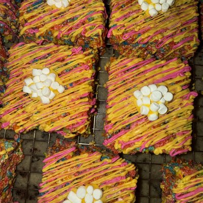 Fruity Pebbles Rice Krispies. 