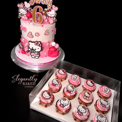 6 Inch Cake With 12 Matching Cupcakes