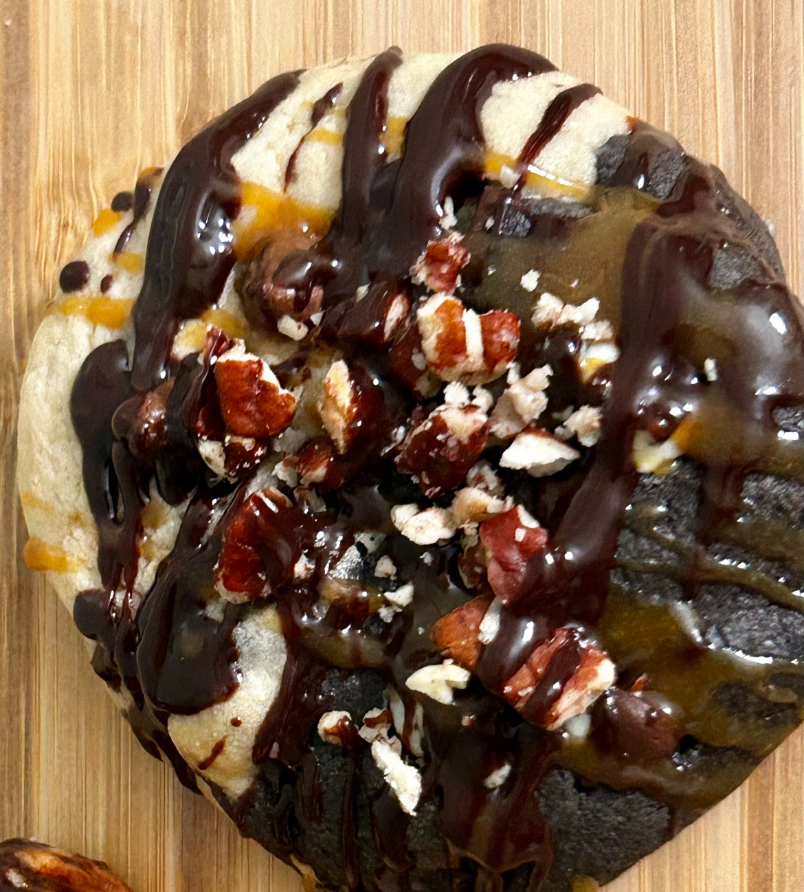 Black/White Pecan Turtle Top Cookies