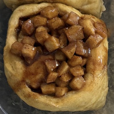 Caramel Apple Sourdough Cinnamon Roll