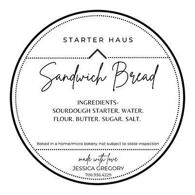 Regular Sourdough Sandwich Loaf