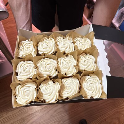 Red Velvet Cupcakes W/ Cream Cheese Frosting 