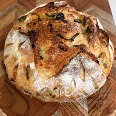 Jalapeño Cheddar Sourdough Bread Loaf