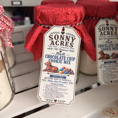 Sonny Acres Mason Jar  M&M Chocolate Chip Cookie Mix Kit