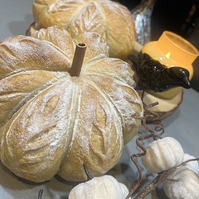 Decorative Pumpkin Sourdough Boule