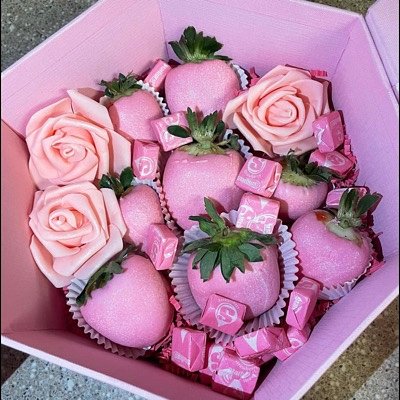 One Dozen Pink Starburst Flavored