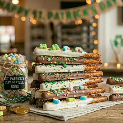 Festive Dipped Pretzel Rods