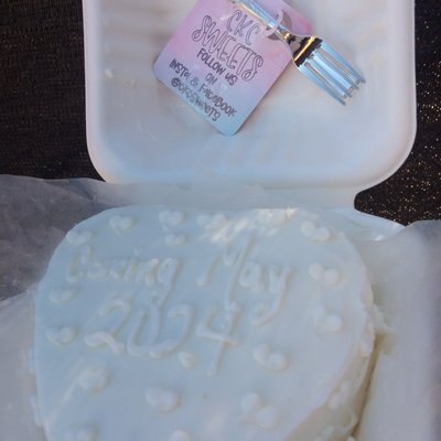 Gender Reveal Heart Bento Cake 