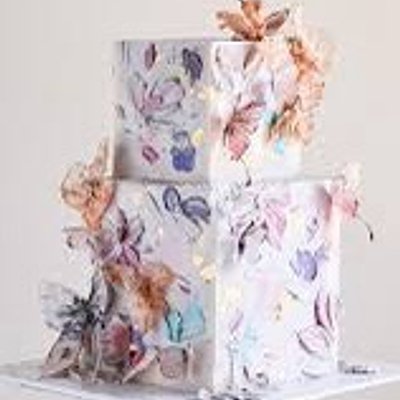 2 Tier Square Custom Cake 6inch and 8inch( Feeds 32-50 people)