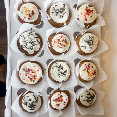 Sourdough Pumpkin Cupcakes W/ Cream Cheese Frosting