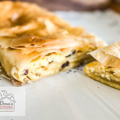 Topfenstrudel aka Quarkstrudel - whole 