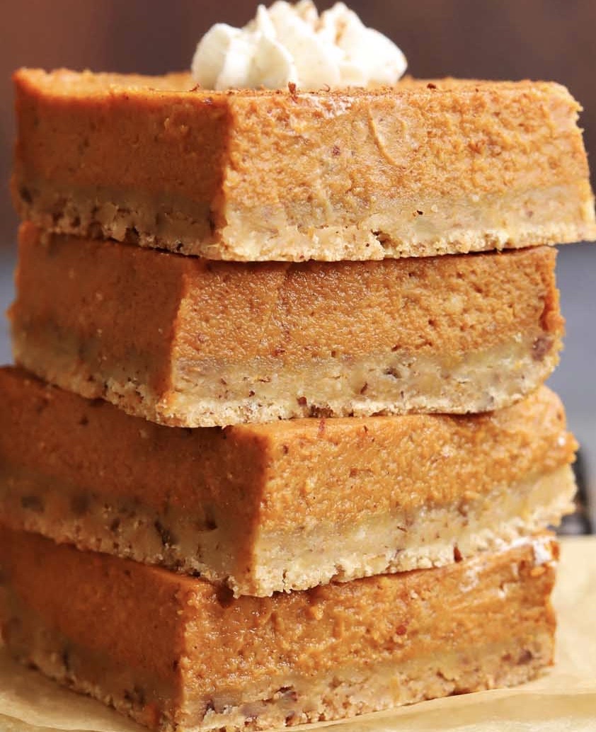 Brown Butter Pecan Pumpkin Pie Bars 