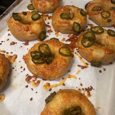Sourdough Bagels - Cheddar + Jalapeño