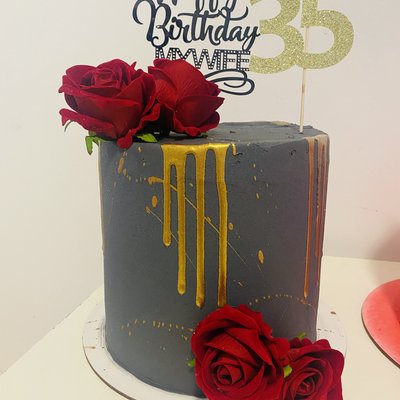 Black and gold Birthday Cake