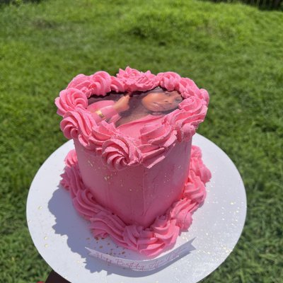 Mini Heart With Matching Cupcakes 