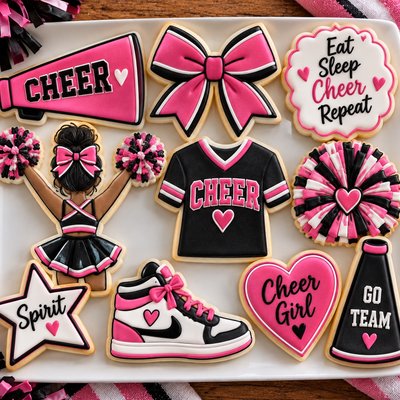Cheerleading Team Party Set Sugar Cookie