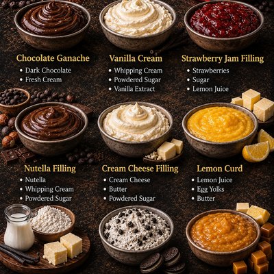 Cake Flavors & Filling Types & Buttercream Pairings 