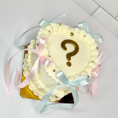 4 Inch Round or Heart Shape Gender Reveal Cake