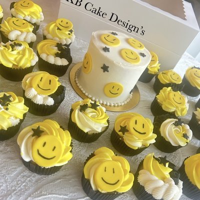 Baby Cake 4” + 2 Dozen Cupcakes
